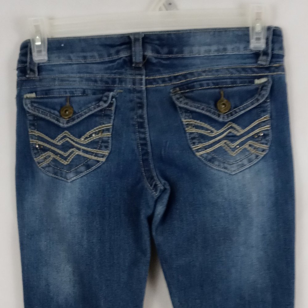 Bongo Distressed Studded Bootcut Jeans Sz 3
